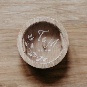 Ringbox aus Eiche natur – personalisiert