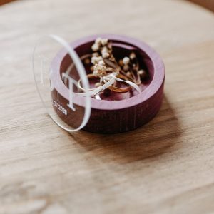 Ringbox aus Amaranth – personalisiert